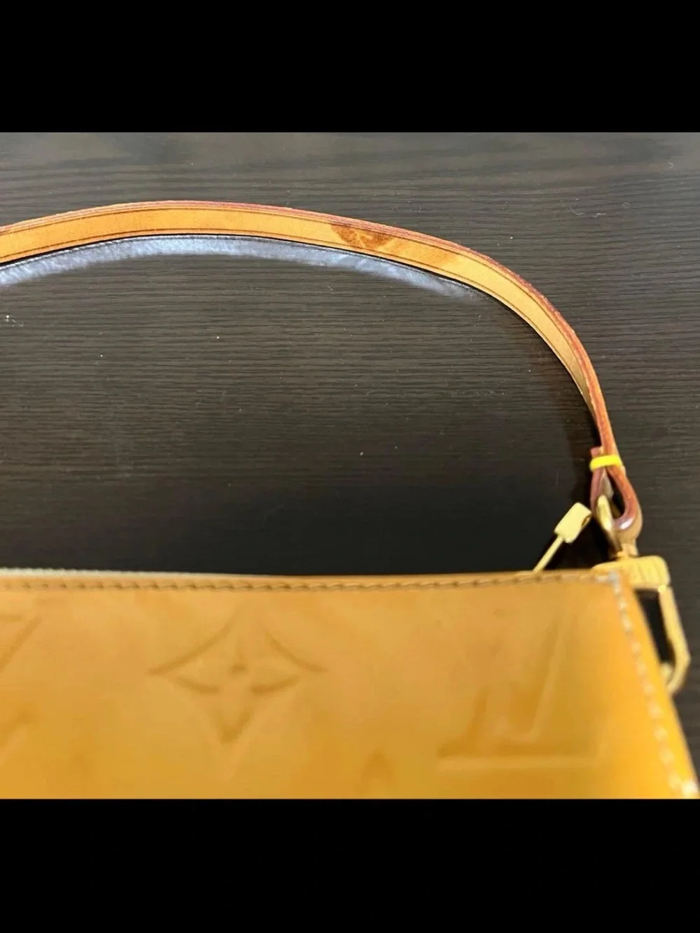 Louis Vuitton Patent Monogram Shoulder Bag in Golden Yellow